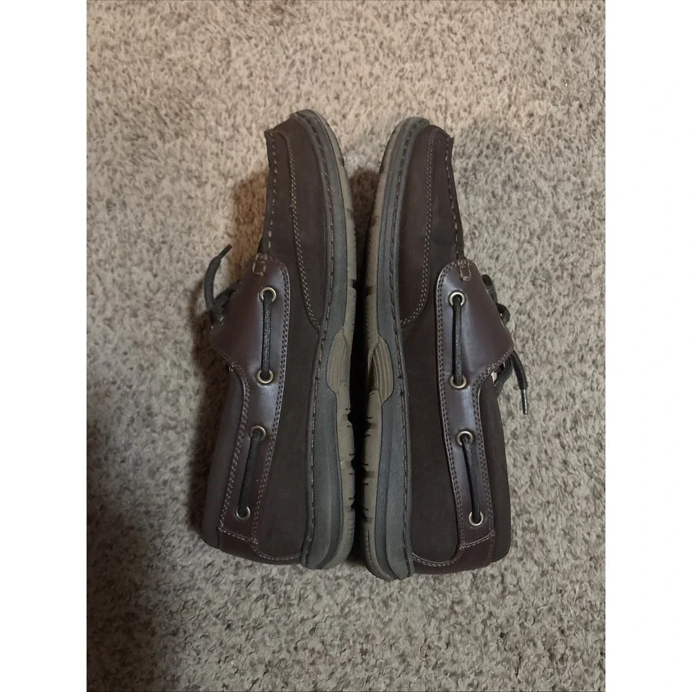 Nunn Bush Brown Leather Boat Shoes Memory Foam Comfort Men's Sz 10 Beach Casual